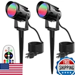 Jiaqiyan 12w Rgb Led Outdoor Spotlights Color Changing Landscape Lights 2-pack. Fixed Price $45.34.