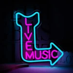 Qbanziou Live Music Neon Signs, Led Light For Wall Medium, Sgin. Fixed Price $53.13.