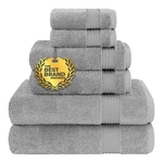 Cotton Paradise 6 Piece Towel Set 100% Bath Set, Light Grey. Fixed Price $63.57.