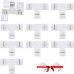 Jackyled T Shape 4-pin 8mm Led Connectors Total 42pcs, 4 Pin 8mm, White. Fixed Price $14.76.
