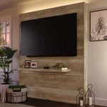 Sauder Cannery Bridge Entertainment Wall For Tvs Up To 70" Weathered Oak Finish. Fixed Price $629.88.