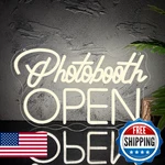 Photo Booth Open Neon Sign For Wall Decor, Dimmable Led Studio Light Usb. Fixed Price $53.19.
