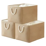 Thewarmhome Jumbo Storage Bin For Shelves - 3-pack, 20.5x15.7x13.8", Fabric, Bei. Fixed Price $93.48.