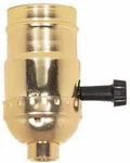 Brass Light Socket - Plated 3-terminal 2 Circuit Turn Knob Medium Base S. Fixed Price $11.83.