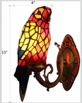 Tiffany Style Parrot Stained Glass Wall Sconce - 13" Tropical Macaw Bird Lamp. Fixed Price $59.99.
