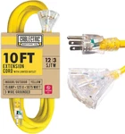 10 Ft Heavy Duty Extension Cord With 3 Outlets, 12 Gauge Mul. Fixed Price $28.47.