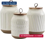 Ttu Tabletops Gallery Ceramic Canister Collection- Stoneware Designed Kitchen St. Fixed Price $90.44.