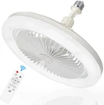 Socket Fan Light With Remote Control, 3 Colors 3000k-6500k Dimmable Led Bu. Fixed Price $34.81.