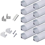 Hunhun 10-pack 6.6ft/ 2meter V Shape Led Aluminum Channel 20 Meters, Silver. Fixed Price $95.65.