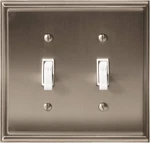 Wall Plate Satin Nickel 2 Toggle Switch Cover Mulholland 1 Pack. Fixed Price $17.12.