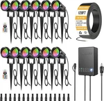 Zuckeo 12 Pack Low Voltage Rgb Landscape Spotlights. Fixed Price $323.99.