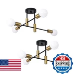 Garwarm 2 Pack 4-light Industrial Semi Flush Mount Sputnik Ceiling Light Fixture. Fixed Price $77.28.