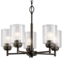 Kichler 44030 Old Bronze Winslow 5-light 20" Chandelier 75w Clear Seeded Glass. Fixed Price $98.50.