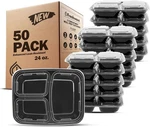 Freshware Meal Prep Containers 50 Pack 3 Compartment Food Storage W. Fixed Price $42.20.