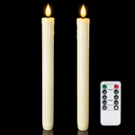 Homemory 2pcs Flameless Taper Candles With Remote Timer 9.6" Ivory Led. Fixed Price $17.45.