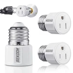 Feekoon 3 Pack E26/ E27 Prong Light Bulb Socket Adapter, Polarized White. Fixed Price $14.76.