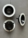 Lot Of 9, Halo 4" Inch Recessed Can Lights Black Baffle, White Ring 12v. Fixed Price $75.00.