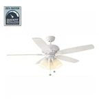 New!! Hampton Bay Rockport 52 In. Indoor Led Matte White Ceiling Fan With Light. Fixed Price $78.00.
