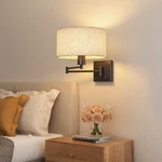 Wall Sconce, Adjustable Dimmable Plug-in/hardwired Swing Arm Sconce W/ Bulb. Fixed Price $79.99.
