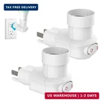 2 Pack Outlet To Socket Adapter, 360 Rotatable Plug In Light Bulb With O. Fixed Price $24.19.