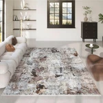 Area Rug 5 X7 Machine Washable Non Slip Low Pile Brown Rug0507 Rugcomf Modern. Fixed Price $89.99.