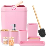 Bathroom Accessories Set, 9 Piece Pink Decor Sets With Trash Can,too.... Fixed Price $81.88.