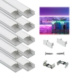 Muzata 10pack 1m/3.3ft Led Channel System With Milky White Cover Lens, Silver. Fixed Price $35.59.