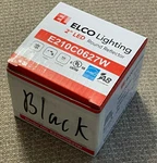 New Elco E210c0627w 2" Led Round Open Reflector, 610 Lumen 9w, 2700k, Black Trim. Fixed Price $25.99.