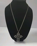 Vtg Sarah Coventry Today Cross Silver Tone Twisted Cable 3 1/2" Pendant. Fixed Price $19.99.
