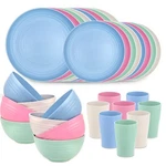 Supernal Wheat Straw Dinnerware, Plates And Bowls Sets Dishwasher Sa. Fixed Price $78.50.