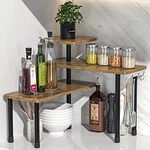 Jayrex 3 Tier Moveable Corner Shelf Organizer For Kitchen, Bathroom, Spice Rack. Fixed Price $52.24.