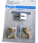 Vintage 1970's Angelo Brothers Company Two Brass Finish Swag Hooks #70450 Nip. Fixed Price $12.00.