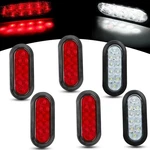 6" Oval Led Trailer Tail Light Kit 4 Red + 2 White Stop Turn Brake Marker Lights. Fixed Price $55.34.