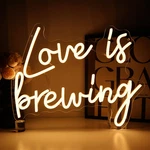 Pmcvyh Love Is Brewing Neon Sign For Wall Decor 15.75 X 12.2 Warm White Led. Fixed Price $59.26.
