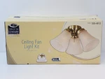 Ceiling Fan Light Kit Antique Brass Finish Glass Shades By Turn Of The Century. Fixed Price $55.99.