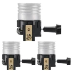 Jutorosy 3 Pack Lamp Socket Replacement, Ul Listed E26/e27 Light Black. Fixed Price $11.22.