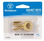 Westinghouse 70160 Brass Finish Socket Keys With 1/2-inch Extensions. Fixed Price $9.50.