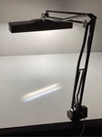 Vintage Ledu Fluorescent Table Clamp Articulating Lamp Double Bulb Brown Usa. Fixed Price $69.98.
