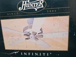 Vintage Hunter 1999 Ceiling Fan Infiniti White Bright Brass 52 Inch Model. Fixed Price $274.95.