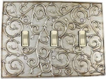 Meriville French Scroll 3 Toggle Wallplate, Triple Switch Electrical Cover Plate. Fixed Price $22.85.