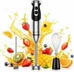 Megawise Immersion Blender 3-in-1 12 Speed W/ Whisk & Milk Frother Black. Fixed Price $38.99.