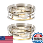 Eietonte 2-light Round Flush Mount Ceiling Light Farmhouse Brushed Nickel Metal. Fixed Price $115.28.