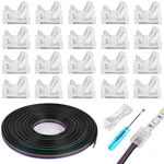 Homelylife 20 Pack 5 Pin 10mm Rgbw Led Strip Connectors Solderless With 16.4f.... Fixed Price $24.25.