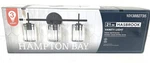 Hampton Bay Hasbrook 21 In. 3-light Black Vanity Light With Clear Crystal Glass. Fixed Price $47.99.