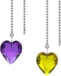 Hyamass 2pcs Crystal Heart Prisms Pendant Ceiling Fan Golden Yellow+purple. Fixed Price $17.86.