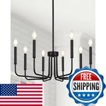 Yunnix 8 Light Black Chandelier For Dining Room Fixture, Modern Farmhouse. Fixed Price $82.07.