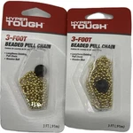 2-pack Hyper Tough 3ft Beaded Pull Chain Extension Brass W/ Wooden Ball. Fixed Price $13.81.