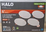 Halo Hlbsl 6 In. Can Less Integrated Led White 4-pack Hlbsl609fs5-4pk 900 Lumens. Fixed Price $37.88.