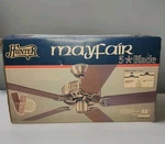 Vtg Hunter Mayfair Ceiling Fan 5 Blade 52" Antique Brass Walnut/oak #25460 *new. Fixed Price $239.00.