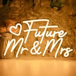 Sylhome Future Mr & Mrs Led Neon Light Sign Wedding Wall Decor Banner. Fixed Price $66.05.